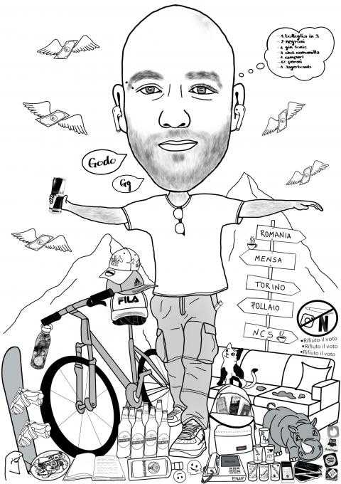 Caricature laurea di Pop Papiri di Laurea di Pop
